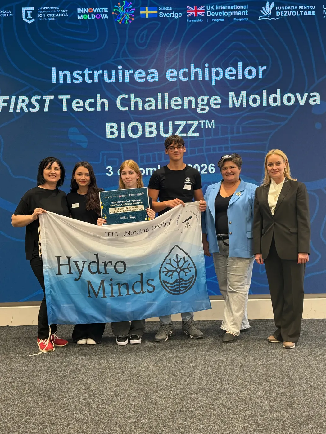 Echipa la Instruirea echipelor FIRST Tech Challenge Moldova